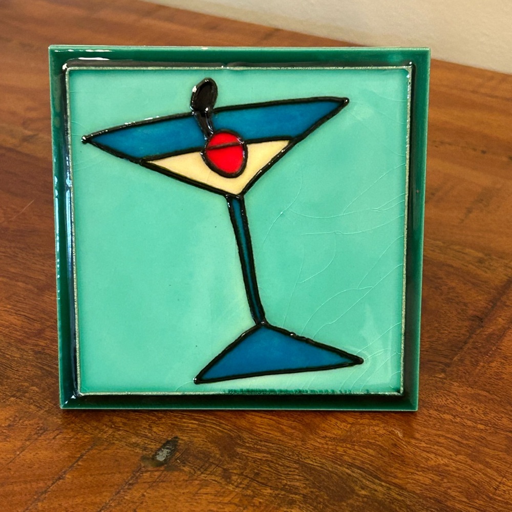 Cocktail/Up-Glass tile glass coaster
